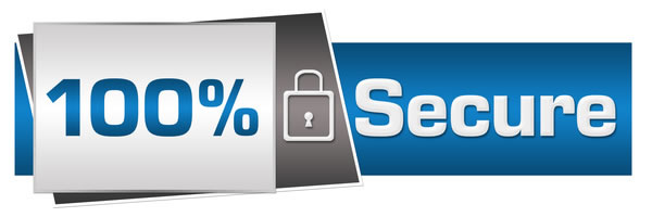 Graphic showing 100% secure